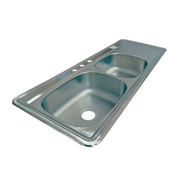 Fregadero marca Eb Técnica 144 x 54 cm 2 Tinas 1 Escurridor