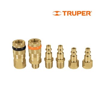 Cople Conector Latón 6 pz Truper