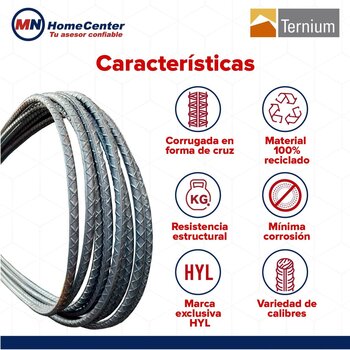 Varilla Doblada Ternium núm 3 3/8 x 12 ml