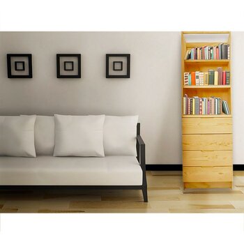 Cajonera De Pino 2 Entrepaños 4 Cajones