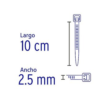 Cincho Plástico Volteck 10 cm Negro Tensión 8.16 kg 100 pz