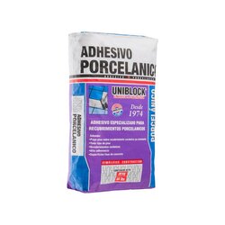 Adhesivo Porcelánico marca Uniblock 20 kg Blanco Adhesivo Porcelánico marca Uniblock 20 kg Blanco