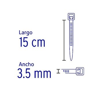 Cincho Plástico Volteck 15 cm Natural Tensión 18.14 kg 50 pz
