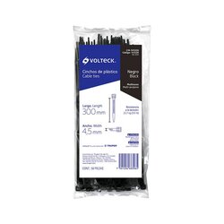 Cincho Plástico Volteck 30 cm Negro 50 pz