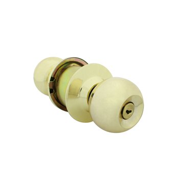 Cerradura Pomo Recamara Latón Brillante 6833