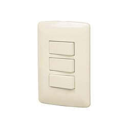 Placa Armada Volteck Línea Italiana 3 Apagadores Sencillos