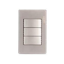 Placa 3 Apagadores Sencillos Plateado marca Lucek modelo BP03MP