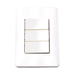 Placa 3 Apagadores Sencillos Unno Blanco