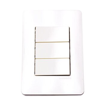 Placa 3 Apagadores Sencillos Unno Blanco