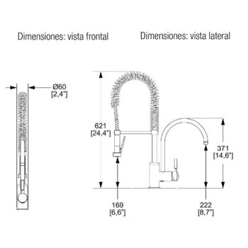 Monomando Fregadero Profesional Doble Cabezal E-308